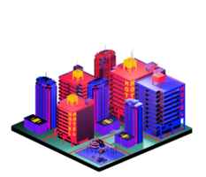 Retro isometric building png