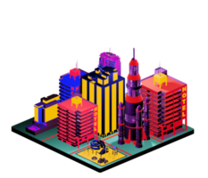 Isometric building in retro style png