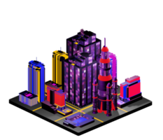 Isometric building in retro style png