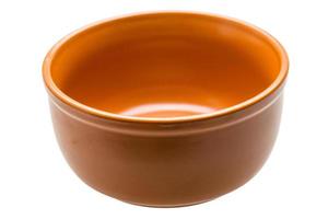 Empty ceramic bowl on white background photo