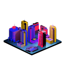 Isometric building arrangement png