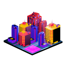 Isometric building arrangement png