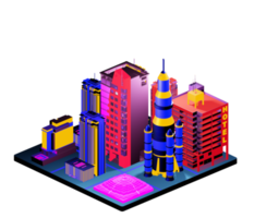 Retro isometric building png