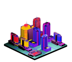 isometrische gebouw in retro stijl png