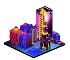 Isometric building arrangement png