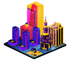 Isometric building arrangement png