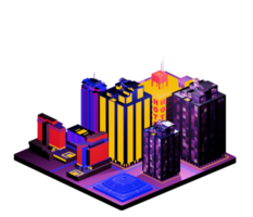 Isometric building arrangement png