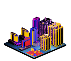 Isometric building arrangement png