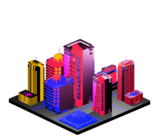 Retro isometric building png