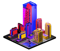 Isometric building arrangement png