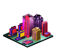 Retro isometric building png