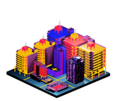 Isometric building in retro style png