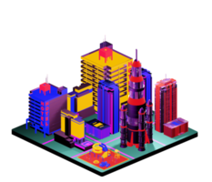 Isometric building arrangement png