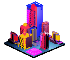 Isometric building arrangement png