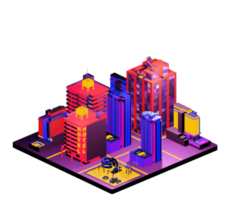 Isometric building in retro style png