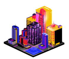 Isometric building in retro style png