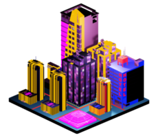 Isometric building in retro style png