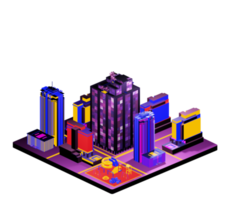 Isometric building in retro style png