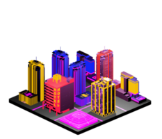 Isometric building arrangement png