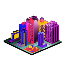 Isometric building arrangement png