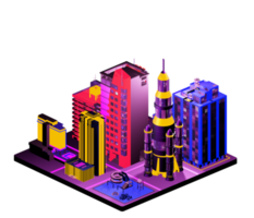 Retro isometric building png