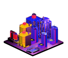 Isometric building in retro style png