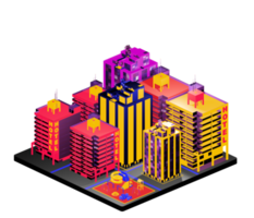 Isometric building in retro style png