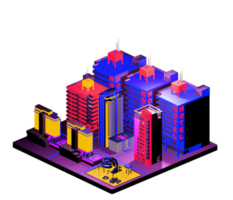 Isometric building arrangement png