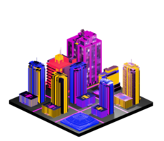 Retro isometric building png