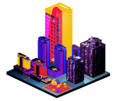 Isometric building arrangement png