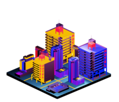 Isometric building in retro style png