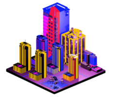 Isometric building arrangement png