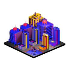 Isometric building arrangement png