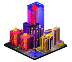 Retro isometric building png