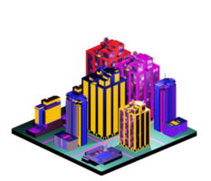 Isometric building arrangement png