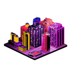 Isometric building in retro style png