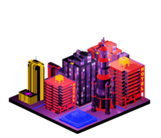 Isometric building in retro style png