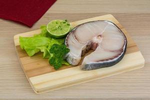 Raw blue shark steak photo