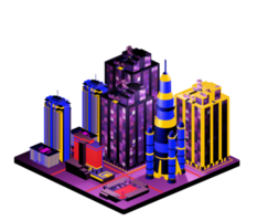 Isometric building arrangement png