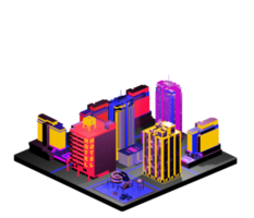 Isometric building in retro style png