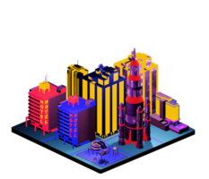 Retro isometric building png