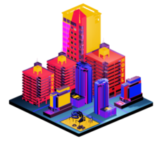 Isometric building arrangement png