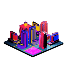 Isometric building in retro style png