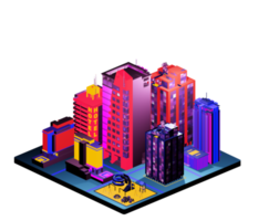 Isometric building in retro style png