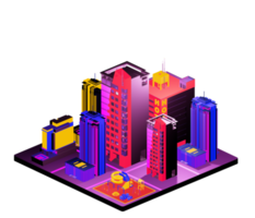 Retro isometric building png