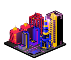 Isometric building arrangement png