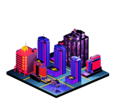 Isometric building arrangement png