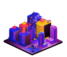 Isometric building arrangement png