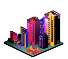 Isometric building arrangement png