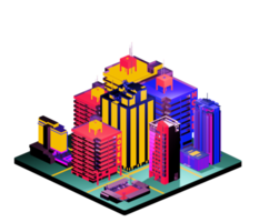 Isometric building arrangement png